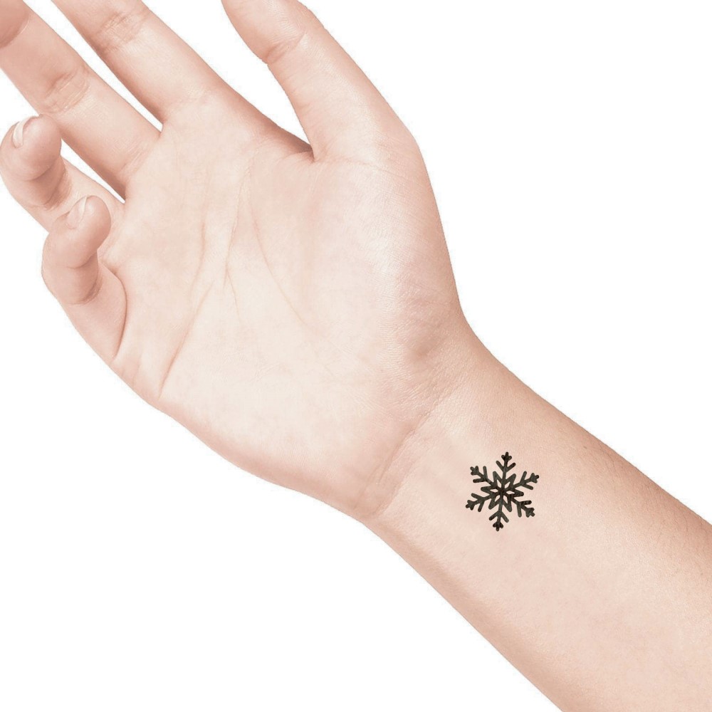 temporary tattoo preview image Snowflake, For woman and childeren, skin safe tattoo, Ephemeral Tattoo Stamp for Body and Arm, Water Resistant