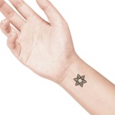 temporary tattoo preview image Tribal Flower, For woman and childeren, skin safe tattoo, Ephemeral Tattoo Stamp for Body and Arm, Water Resistant
