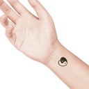 temporary tattoo preview image Yin Yang Heart, For woman and childeren, skin safe tattoo, Ephemeral Tattoo Stamp for Body and Arm, Water Resistant