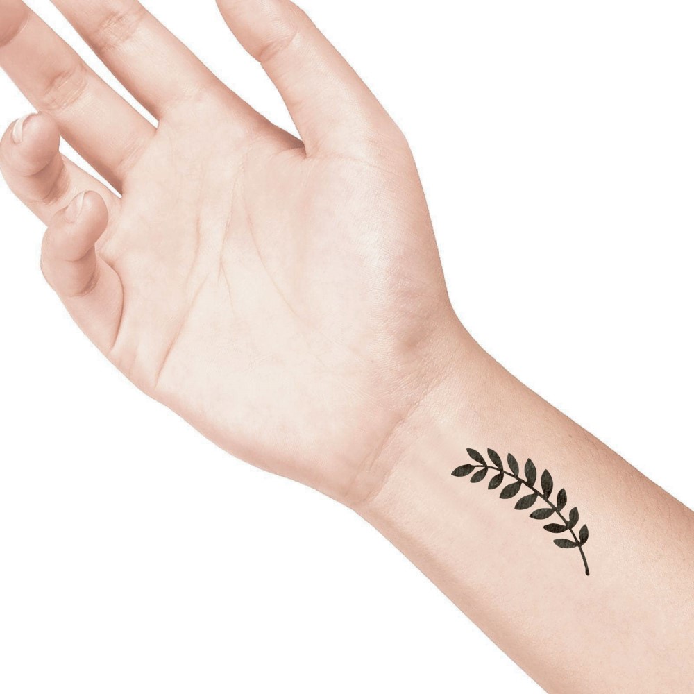 temporary tattoo preview image Leaves, For woman and childeren, skin safe tattoo, Ephemeral Tattoo Stamp for Body and Arm, Water Resistant