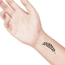 temporary tattoo preview image Leaves, For woman and childeren, skin safe tattoo, Ephemeral Tattoo Stamp for Body and Arm, Water Resistant