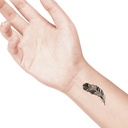 temporary tattoo preview image Feather, For woman and childeren, skin safe tattoo, Ephemeral Tattoo Stamp for Body and Arm, Water Resistant