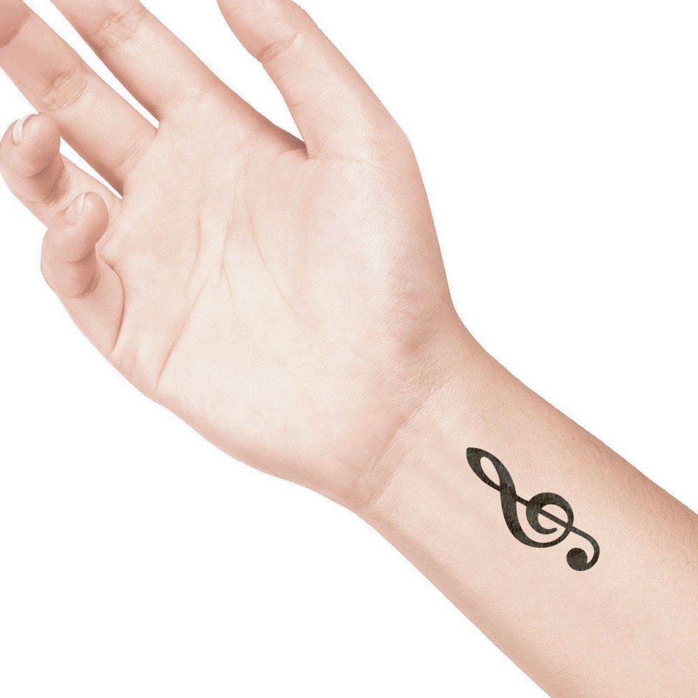 temporary tattoo preview image Musical Note 1, For woman and childeren, skin safe tattoo, Ephemeral Tattoo Stamp for Body and Arm, Water Resistant