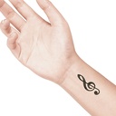 temporary tattoo preview image Musical Note 1, For woman and childeren, skin safe tattoo, Ephemeral Tattoo Stamp for Body and Arm, Water Resistant