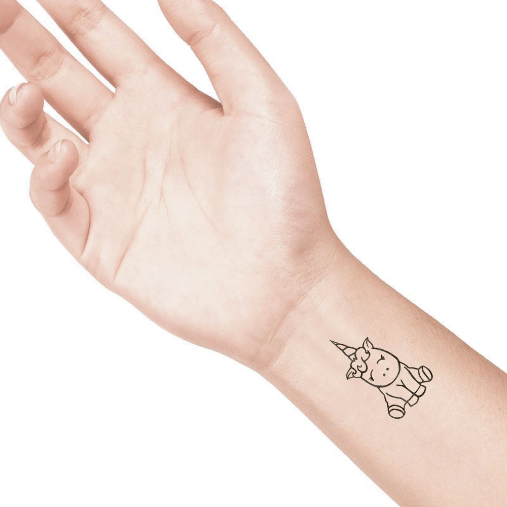 temporary tattoo preview image unicorn, For woman and childeren, skin safe tattoo, Ephemeral Tattoo Stamp for Body and Arm, Water Resistant