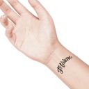 temporary tattoo preview image Je Taime, For woman and childeren, skin safe tattoo, Ephemeral Tattoo Stamp for Body and Arm, Water Resistant