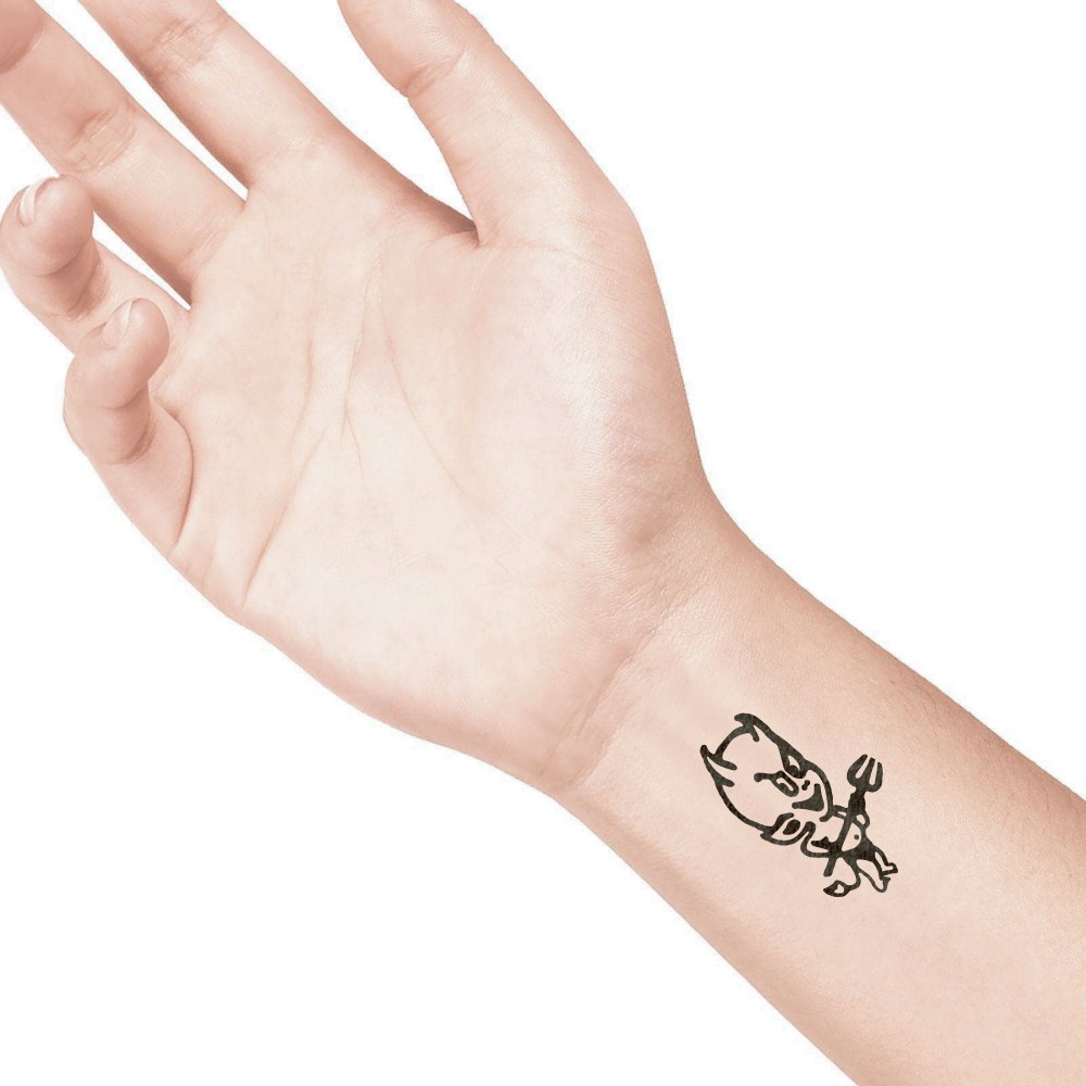 temporary tattoo preview image Devil, For woman and childeren, skin safe tattoo, Ephemeral Tattoo Stamp for Body and Arm, Water Resistant