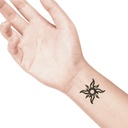 temporary tattoo preview image Curly Sun 2, For woman and childeren, skin safe tattoo, Ephemeral Tattoo Stamp for Body and Arm, Water Resistant