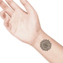 temporary tattoo preview image Mandala, For woman and childeren, skin safe tattoo, Ephemeral Tattoo Stamp for Body and Arm, Water Resistant
