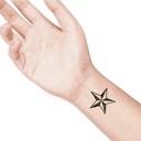 temporary tattoo preview image Big Nautical Star, For woman and childeren, skin safe tattoo, Ephemeral Tattoo Stamp for Body and Arm, Water Resistant