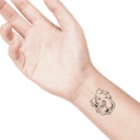 temporary tattoo preview image Bulldog, For woman and childeren, skin safe tattoo, Ephemeral Tattoo Stamp for Body and Arm, Water Resistant