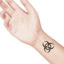 temporary tattoo preview image Biohazzard, For woman and childeren, skin safe tattoo, Ephemeral Tattoo Stamp for Body and Arm, Water Resistant