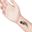 temporary tattoo preview image Giant Feather, For woman and childeren, skin safe tattoo, Ephemeral Tattoo Stamp for Body and Arm, Water Resistant