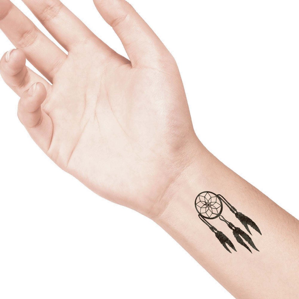 temporary tattoo preview image Giant Dreamcatcher, For woman and childeren, skin safe tattoo, Ephemeral Tattoo Stamp for Body and Arm, Water Resistant