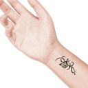 temporary tattoo preview image Giant Tribal Rose, For woman and childeren, skin safe tattoo, Ephemeral Tattoo Stamp for Body and Arm, Water Resistant