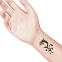 temporary tattoo preview image Giant Jumping Dolphin, For woman and childeren, skin safe tattoo, Ephemeral Tattoo Stamp for Body and Arm, Water Resistant