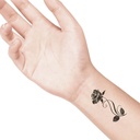 temporary tattoo preview image Giant Black Rose, For woman and childeren, skin safe tattoo, Ephemeral Tattoo Stamp for Body and Arm, Water Resistant