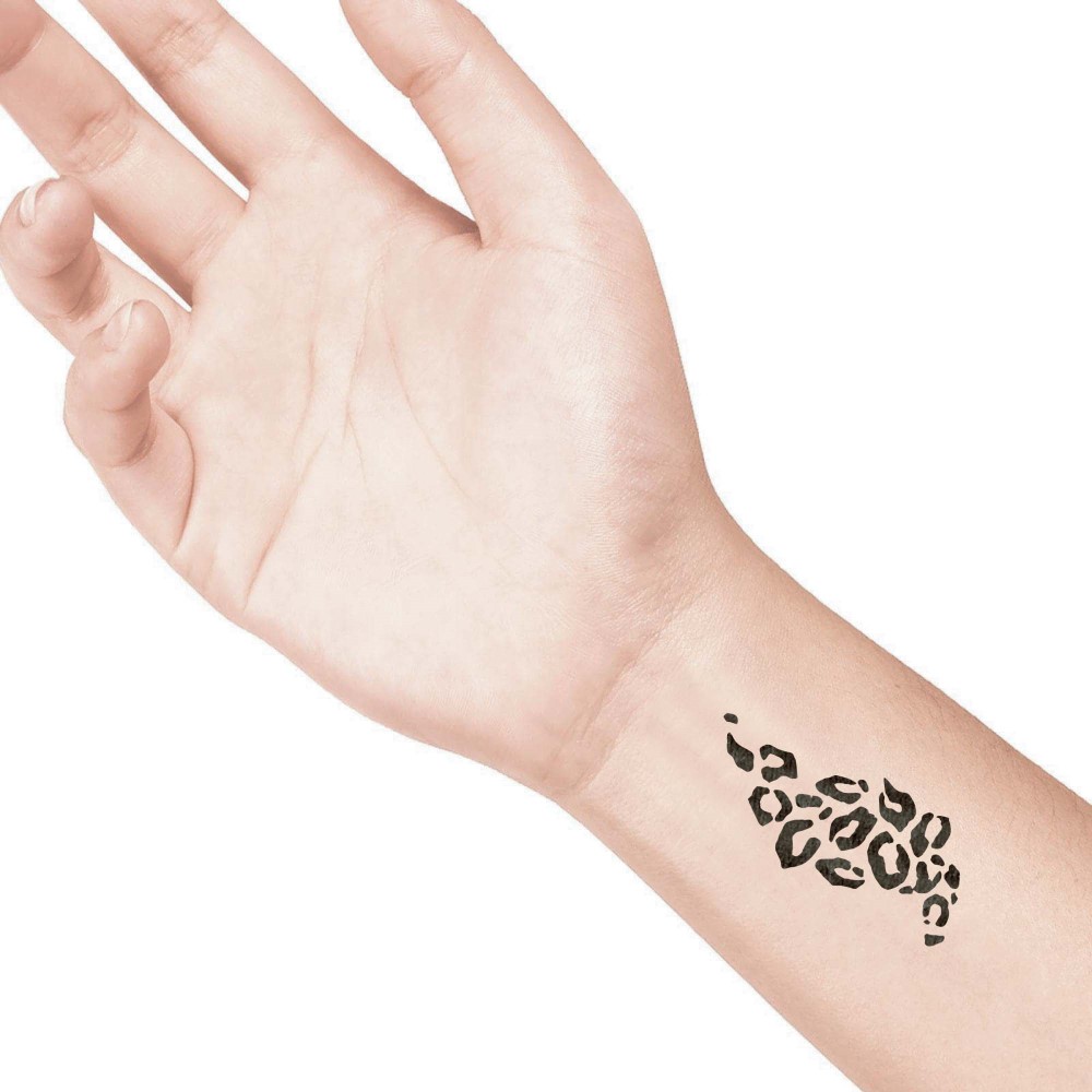 temporary tattoo preview image Giant Panther Print, For woman and childeren, skin safe tattoo, Ephemeral Tattoo Stamp for Body and Arm, Water Resistant