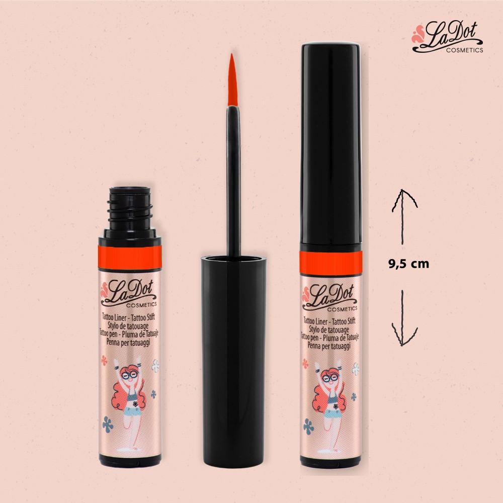 temporary tattoo Liner ORANGE, For woman and childeren, skin safe tattoo, Ephemeral Tattoo Stamp for Body and Arm, Water Resistant