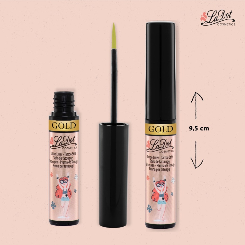temporary tattoo Liner GOLD, For woman and childeren, skin safe tattoo, Ephemeral Tattoo Stamp for Body and Arm, Water Resistant