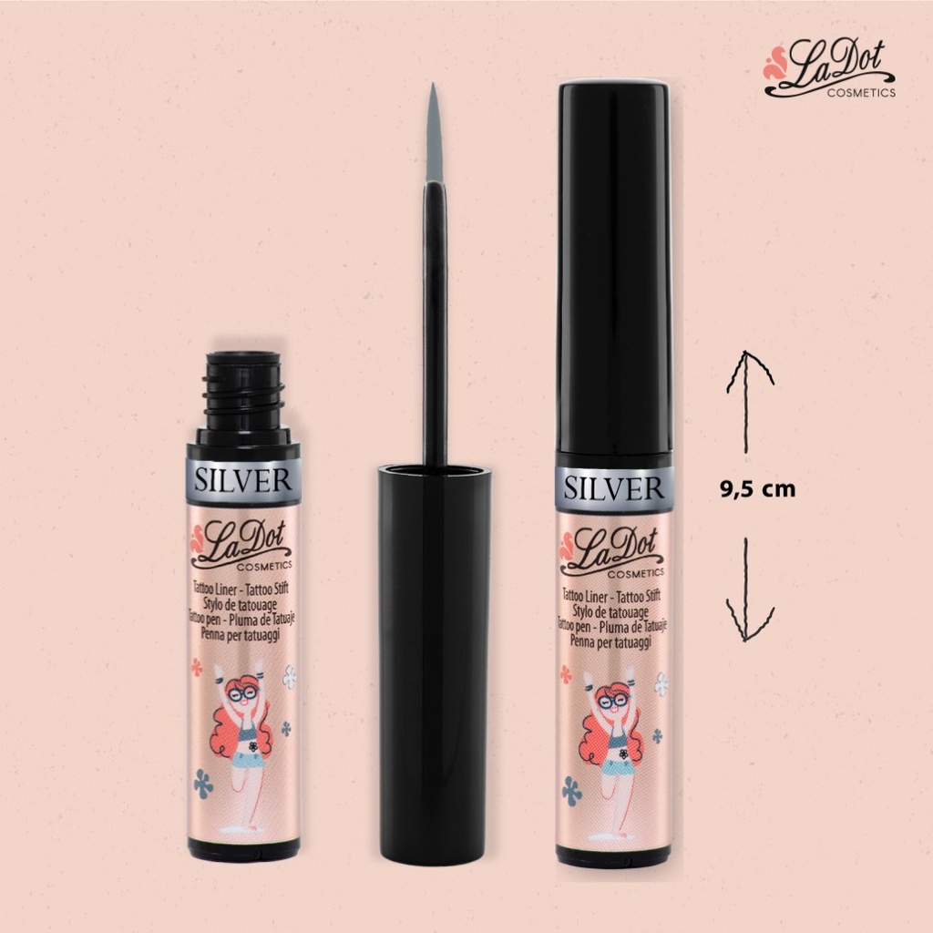 temporary tattoo Liner SILVER, For woman and childeren, skin safe tattoo, Ephemeral Tattoo Stamp for Body and Arm, Water Resistant