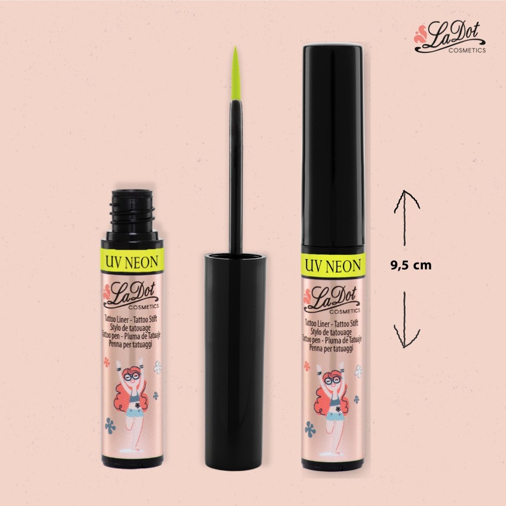 temporary tattoo Liner neon YELLOW, For woman and childeren, skin safe tattoo, Ephemeral Tattoo Stamp for Body and Arm, Water Resistant