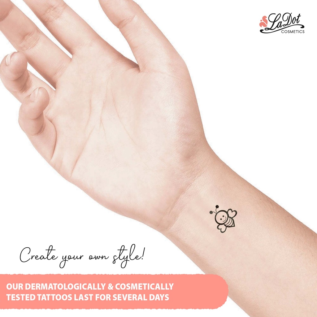 Impression Ladot temporary tattoos little Bee, For woman and childeren, skin safe tattoo, Ephemeral Tattoo Stamp for Body and Arm, Water Resistant