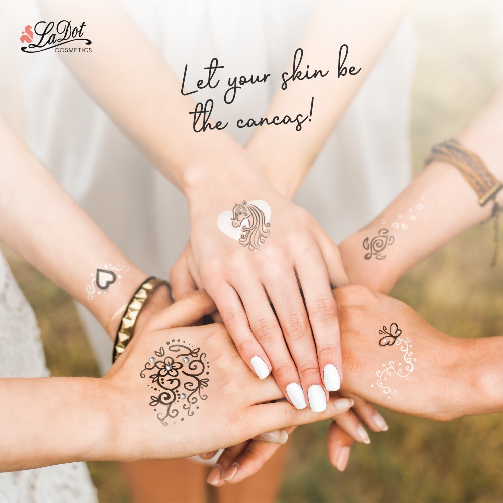 Impression Ladot temporary tattoos unicorn, For woman and childeren, skin safe tattoo, Ephemeral Tattoo Stamp for Body and Arm, Water Resistant