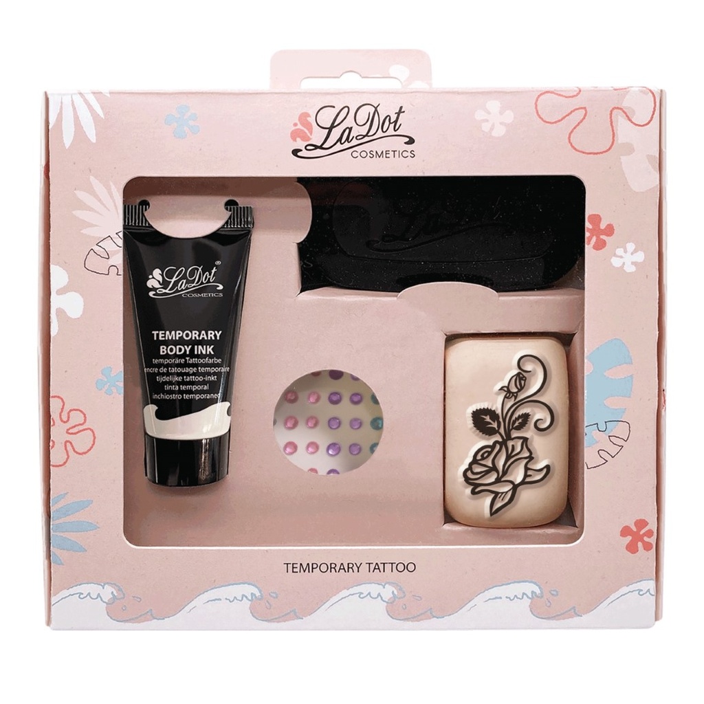 Tatouage temporaire Set M - Rose, strass