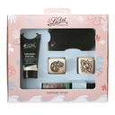 Tatouage temporaire Set S - Caméléon et fusée, liner vert