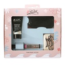Temporary tattoo Set M - Seahorse, pink liner