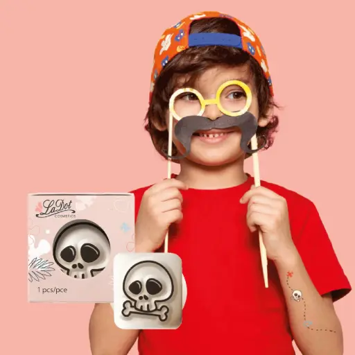 [S24] Temporary tattoo skeleton head