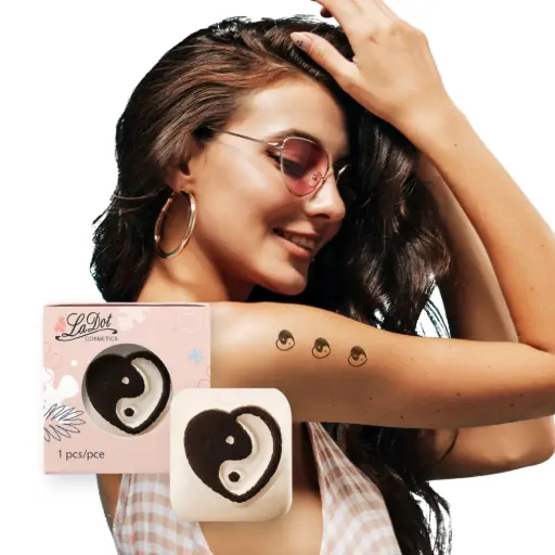 [S102] Temporary tattoo Yin Yang Heart